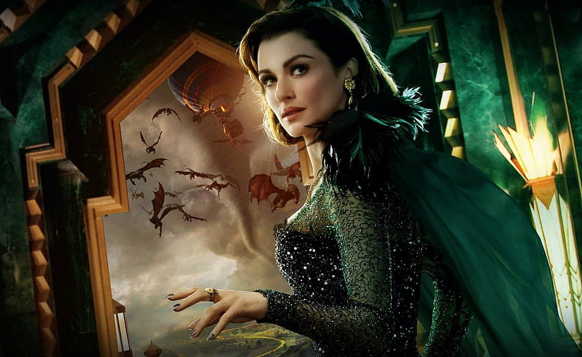 Oz_The Great and Powerful, wizzard of oz, , girl, the great and powerful, beautiful, actress, woman, oz, digital, dragons, fantasy, rachel weisz, movie HD wallpaper