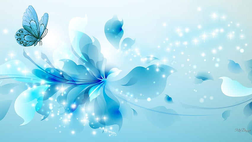 Cute Blue :, Light Blue Flower HD wallpaper