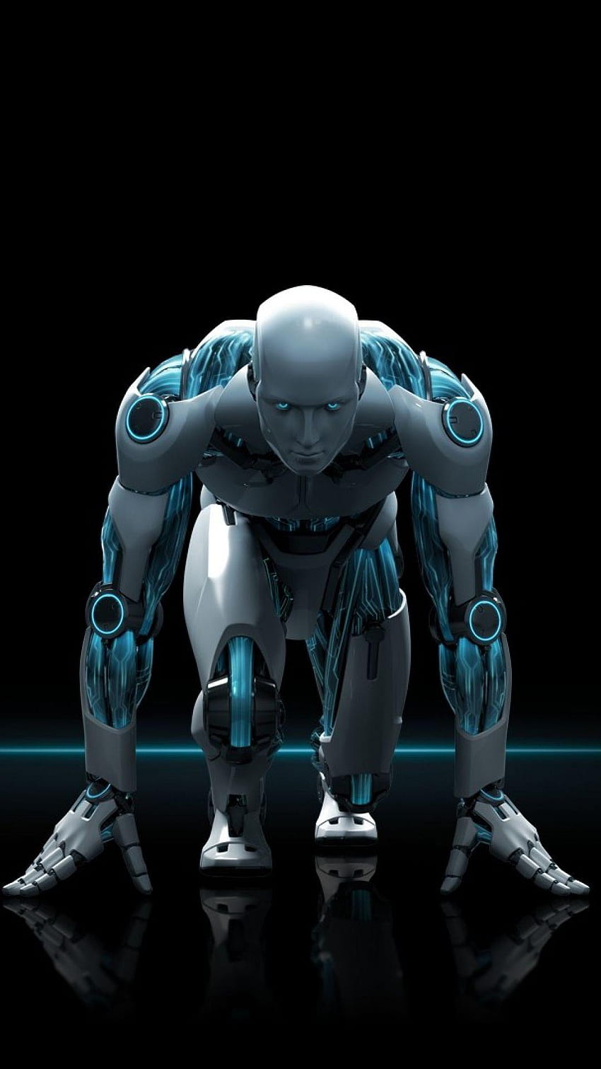 青いアンドロイド ロボット、クールなアンドロイド ロボット HD電話の壁紙
