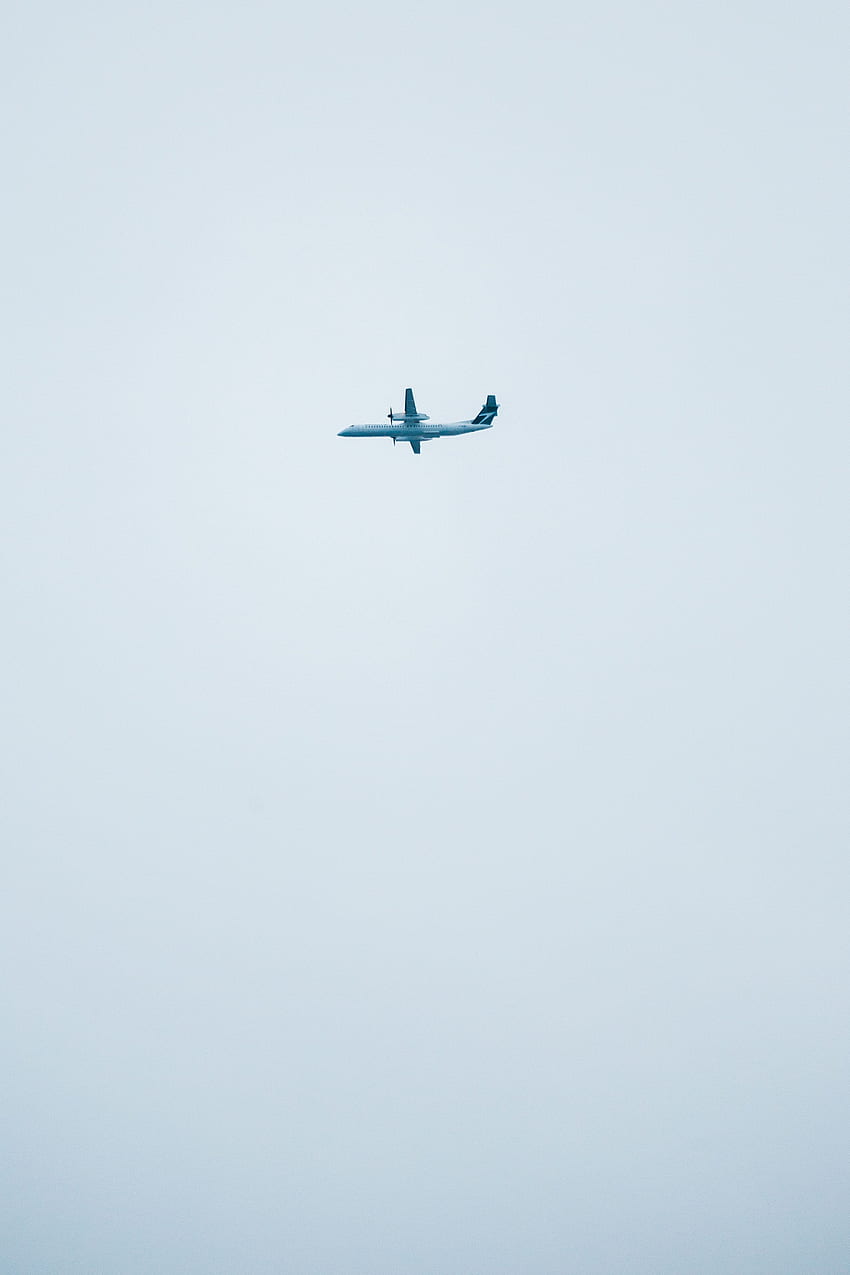 Sky, Minimalism, Grey, Plane, Airplane HD phone wallpaper