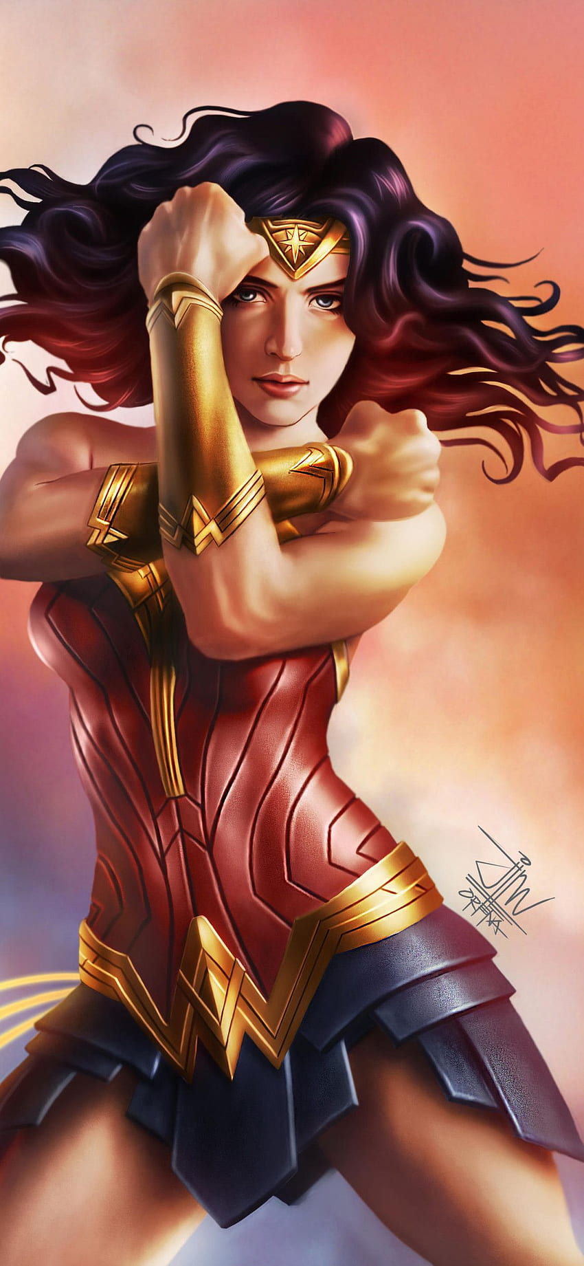 Wonder Woman DC Comic Art iPhone XS, iPhone 10, iPhone X HD phone wallpaper