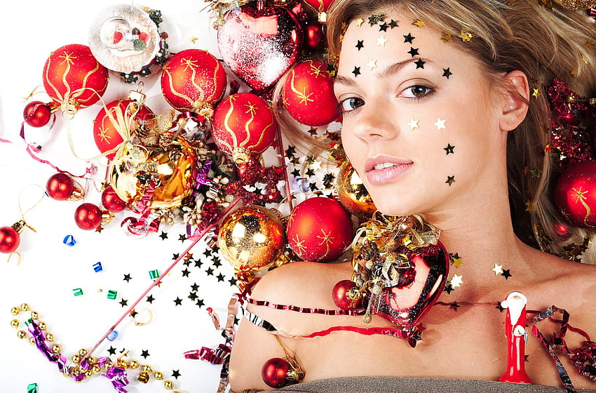 Christmas Balls, winter, colors, stars, nice, babe, magic christmas, female, spheres, model, merry christmas, eyes, girl, woman, pretty, ball, face, hair, lovely, holidays, colorful, graphy, beauty, xmas, lady, holiday, lips, new year, magic, toys, ornaments, entertainment, beautiful, balls, people, happy new year, red, christmas, she HD wallpaper