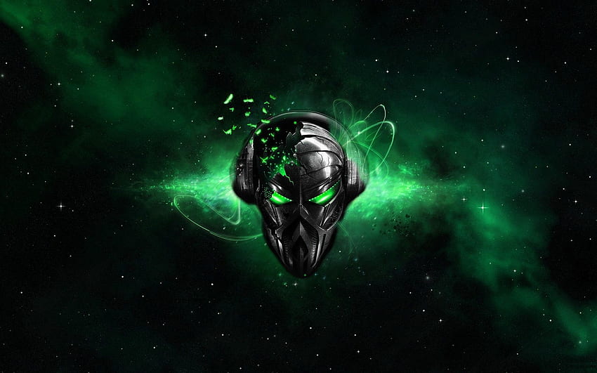 La distruzione ha distrutto lo nero alieno alienware incandescente, Alienware 5 Sfondo HD