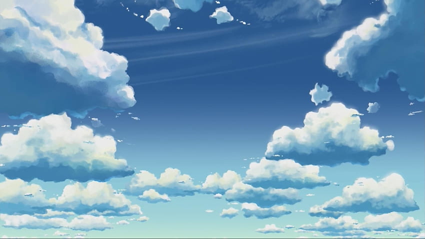 Cielo azul con nubes, cielo animado fondo de pantalla