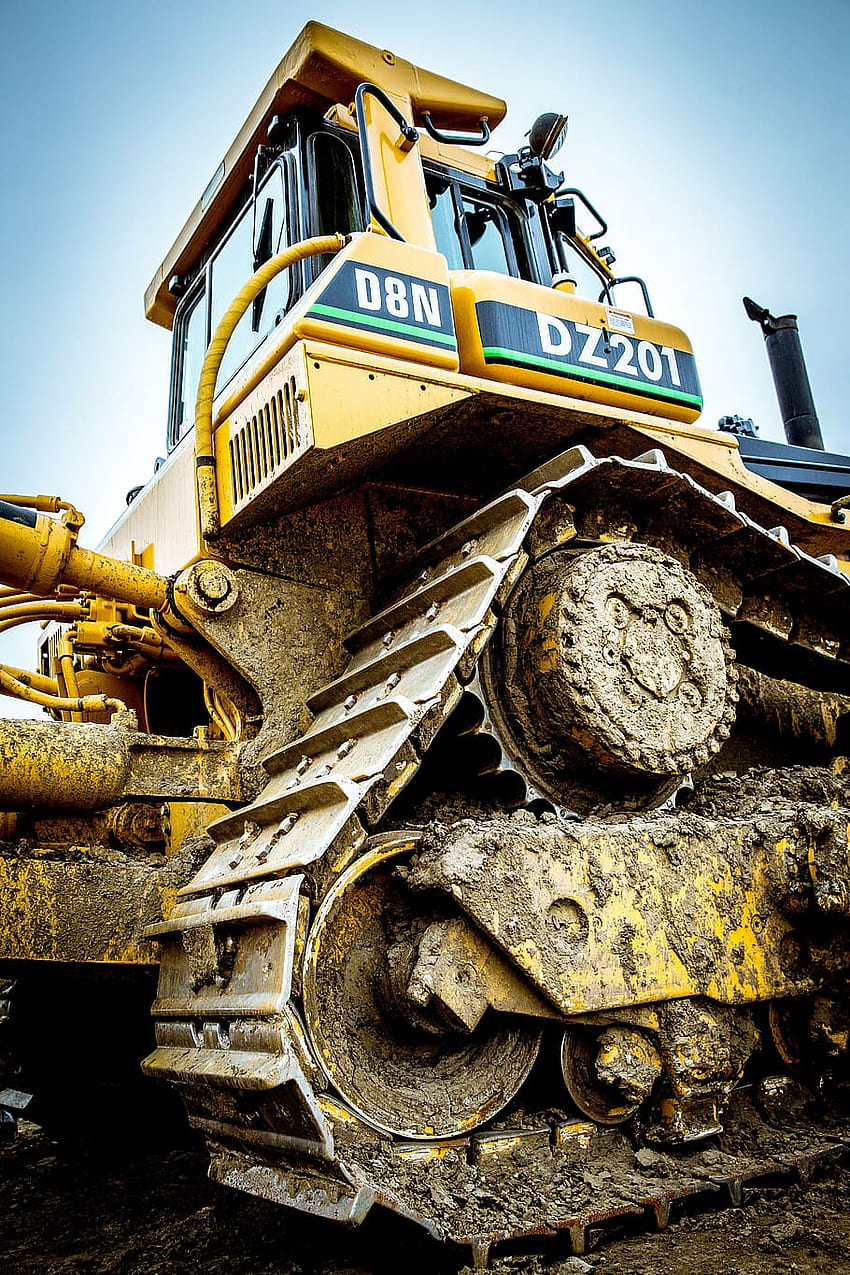 : yellow heavy equipment, machinery, construction site, job site HD phone wallpaper