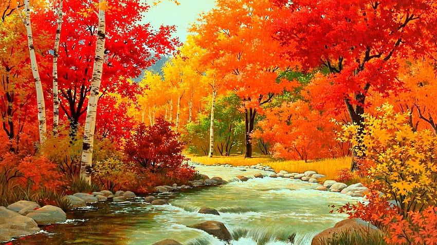 Natural Autumn Landscape Background - Nature Autumn - - HD wallpaper ...