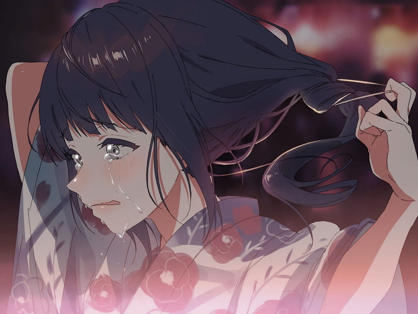 City, anime, profile, tears, crying, HD phone wallpaper