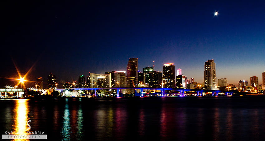Miami Skyline (best Miami Skyline and ) on Chat, Miami Night HD wallpaper