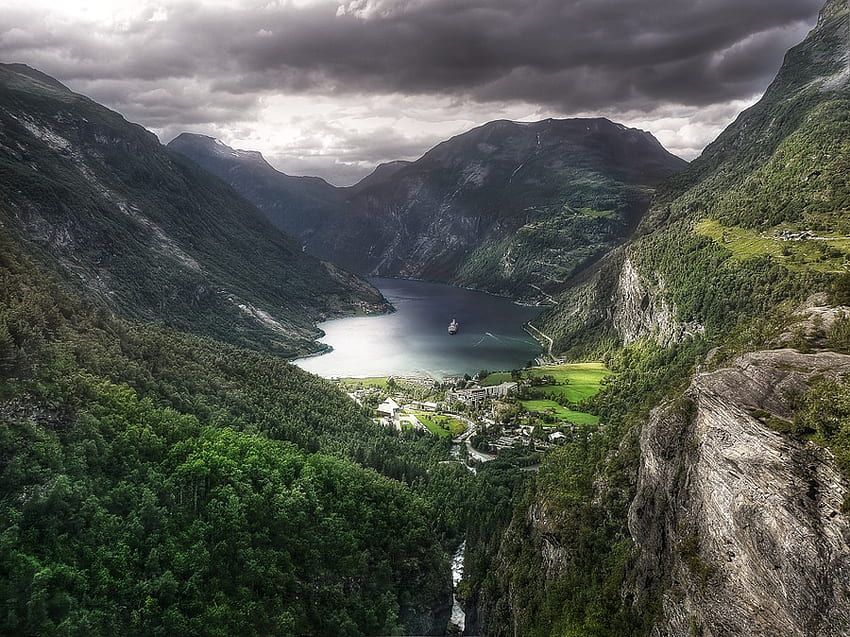 Fjord, geiranger, beautiful, nature HD wallpaper