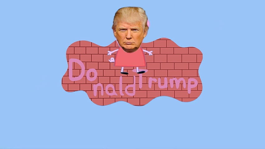 Peppa 돼지 도널드 트럼프. 벽 쌓기, Peppa Pig Meme HD 월페이퍼