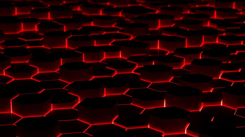 검은색 빨간색 배경, 추상 빨간색 기술 HD 월페이퍼