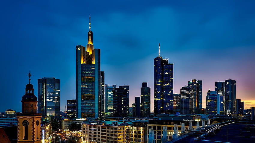 Frankfurt Germany City Urban Skyline . Computer HD wallpaper