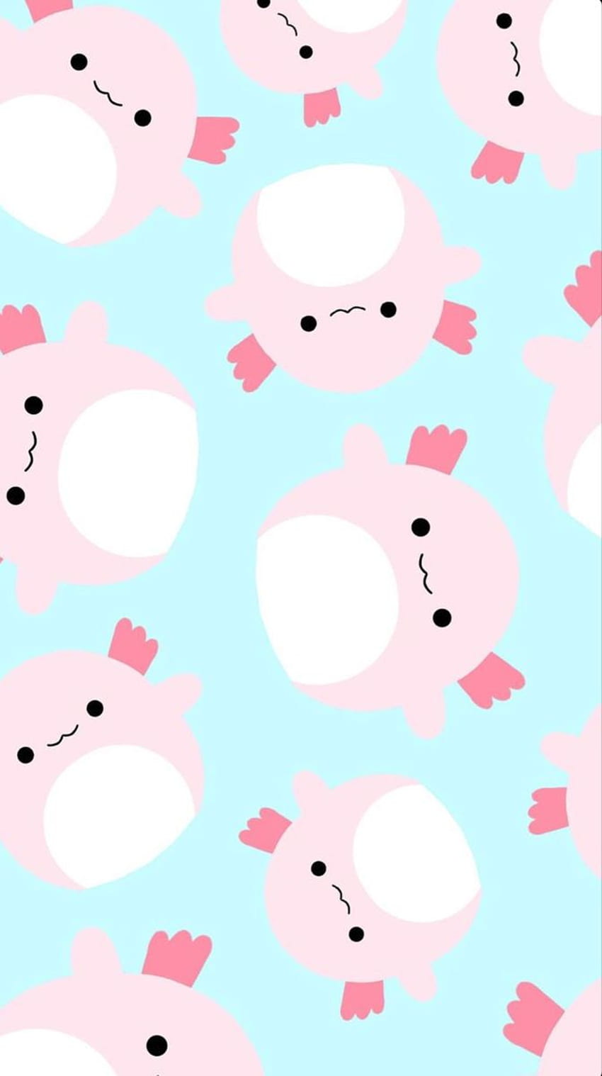 アホロートルのアーチー - スクイシュマロ。 iphone cute, Cartoon iphone, Cute patterns , Kawaii Axolotl HD電話の壁紙