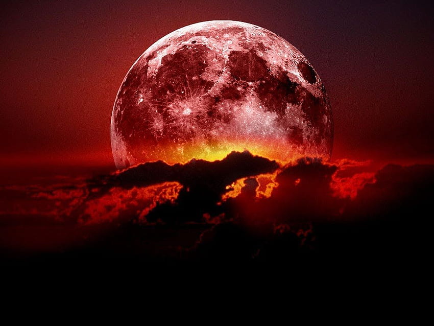 Blood Moon • Trump, super lune au coucher du soleil Fond d'écran HD