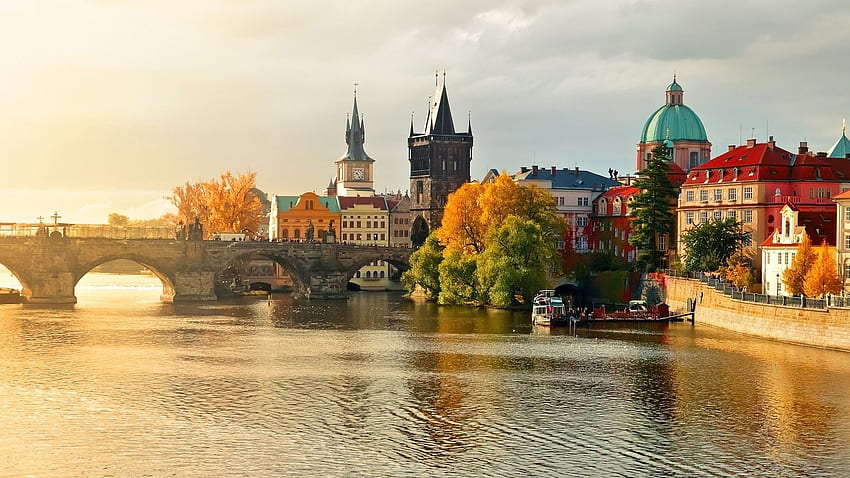 Prag, Karlsbrücke, Moldau HD-Hintergrundbild