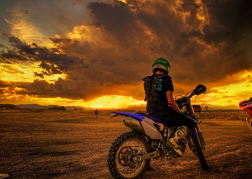 Sunset, Motorcycles, Motorcyclist, Motorcycle HD wallpaper