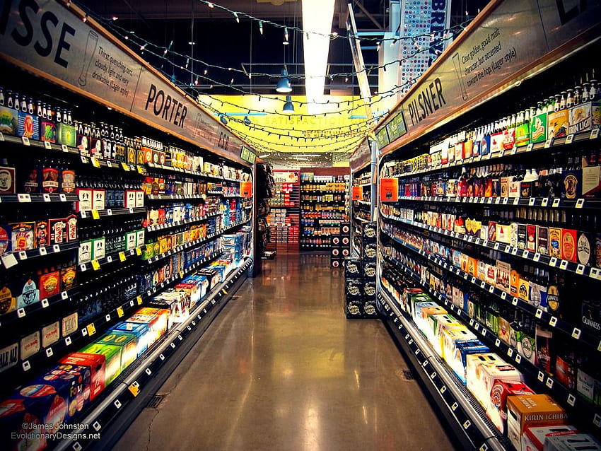 Supermarkt, Lebensmitteleinkauf HD-Hintergrundbild