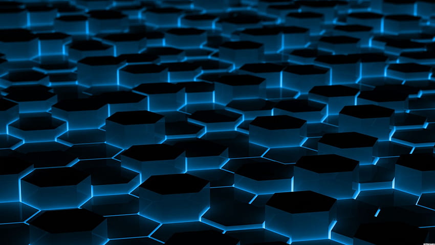 hexagon abstraction Blue, Cool Hexagon HD wallpaper