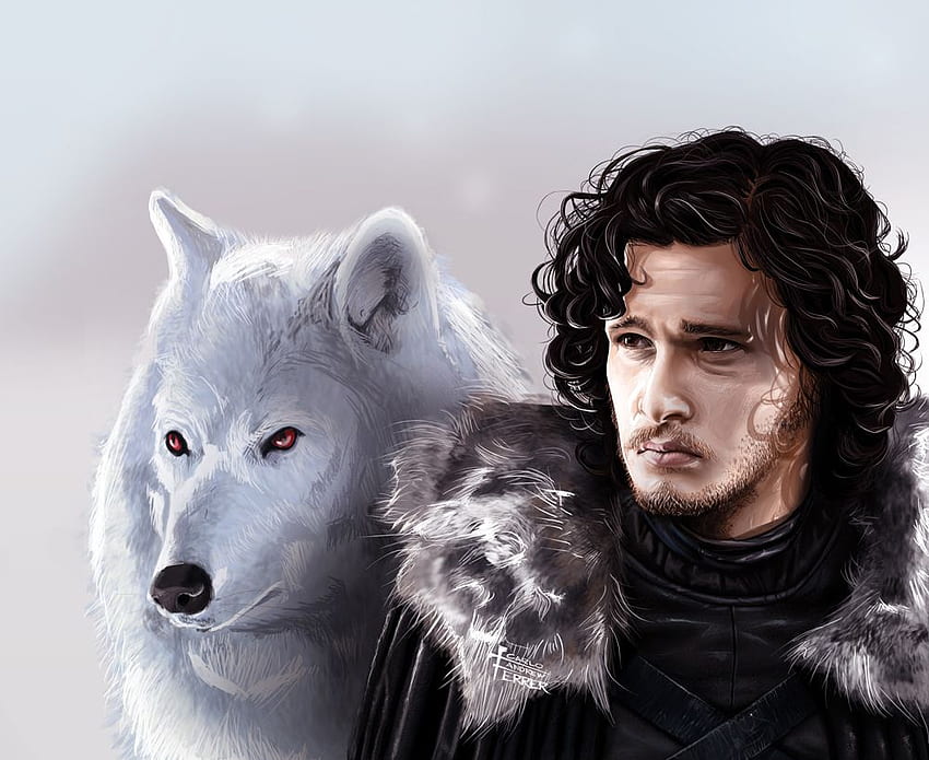 Jon Snow, Game of Thrones Ghost HD wallpaper