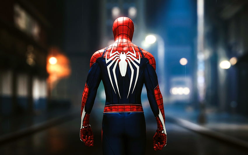 Spider-Man, superhéroe, personajes de la película, SpiderMan, ciudad de noche, Spider-Man 3d fondo de pantalla