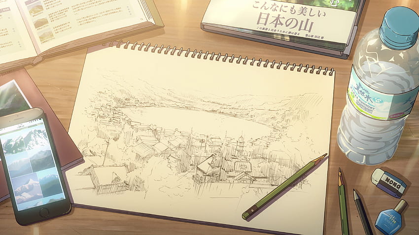 : Anime, Your Name., Drawing, Kimi No Na Wa., Sketch, Sketchbook - Market HD wallpaper