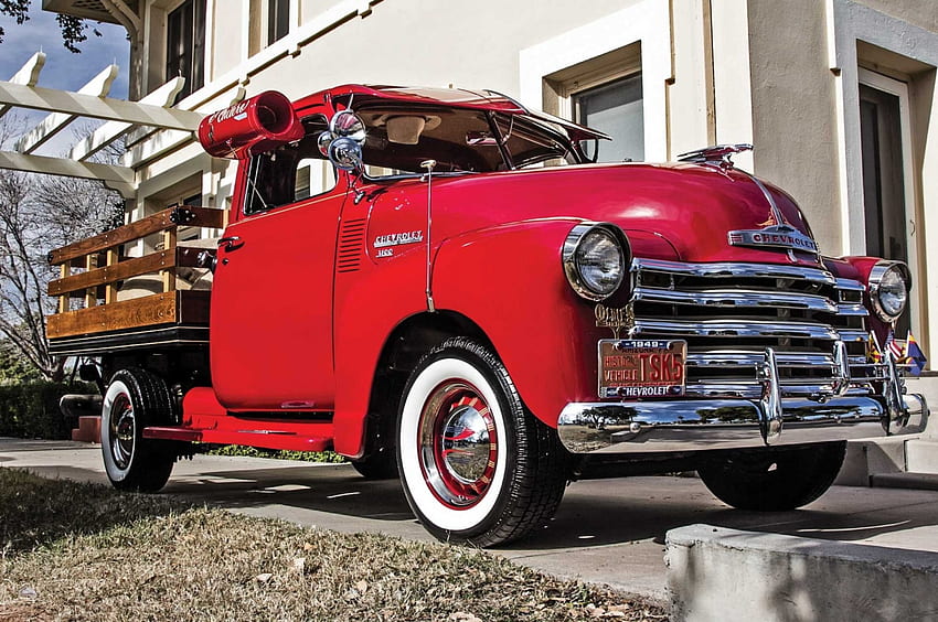 1949-Chevy-3100-Stake-Bed, 1949, Classic, GM, Red HD wallpaper