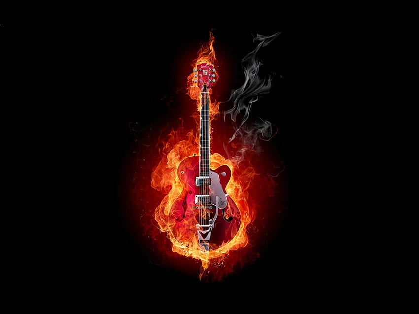 Guitar For Guitar . Fire art, Flame art, Music, Rock and Roll Guitar HD wallpaper
