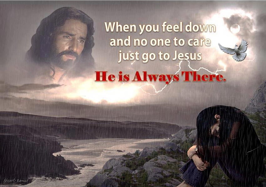 Той е винаги там, Исус Христос, послание, чувства, господар, любов, грижа, Спасител, християнин HD тапет