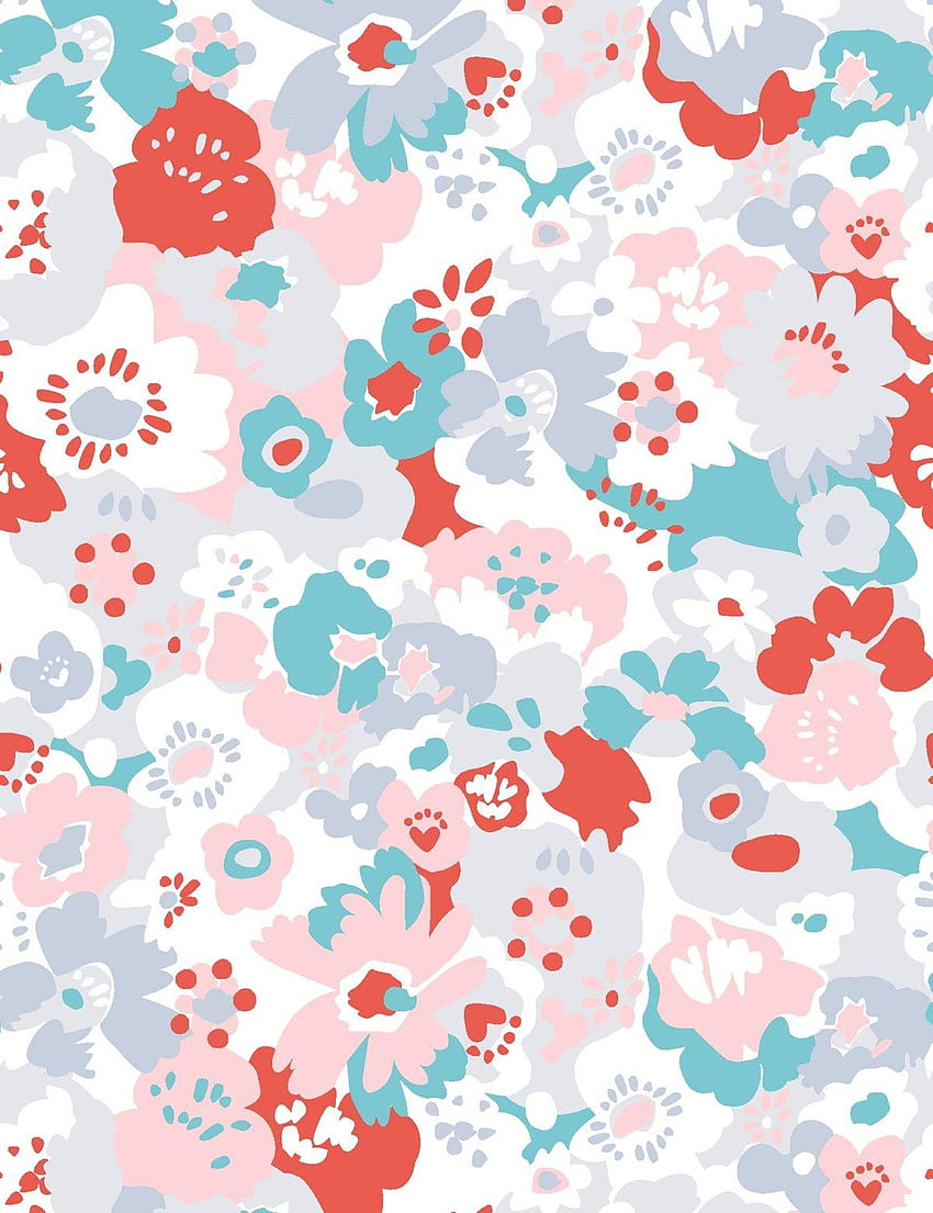 Wildflower Designer w kolorze Lola „Red, Turquoise, Pink and Cool Greys” w 1stDibs Tapeta na telefon HD