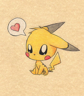 Chibi Cute Pikachu By Anais Thunder Pen HD phone wallpaper