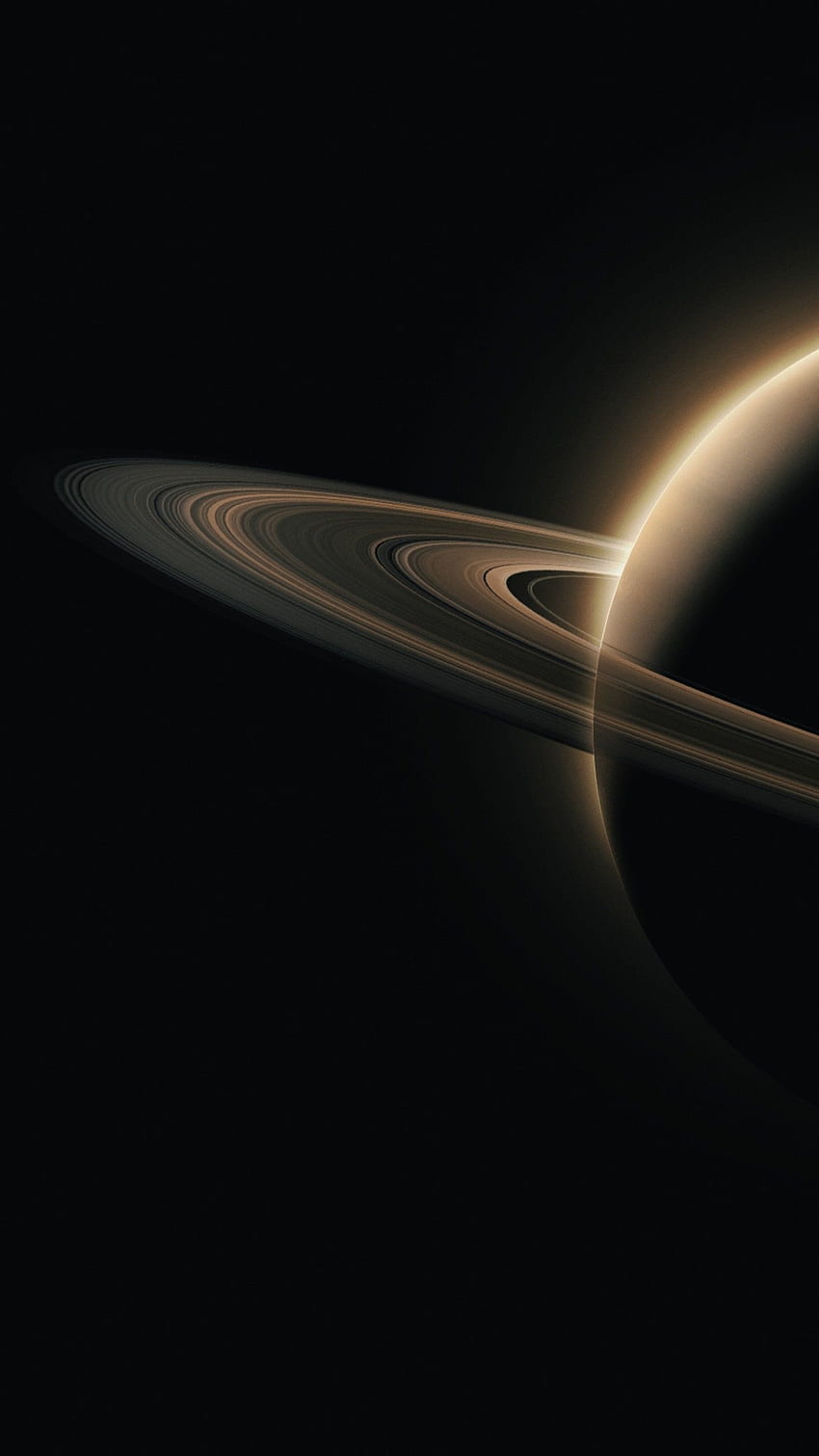 Saturn, Black, Dark background, , , Space HD phone wallpaper