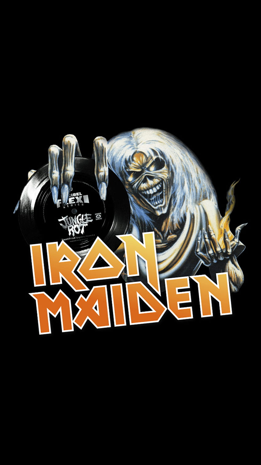Iron Maiden, laranja, preto, eddie Papel de parede de celular HD