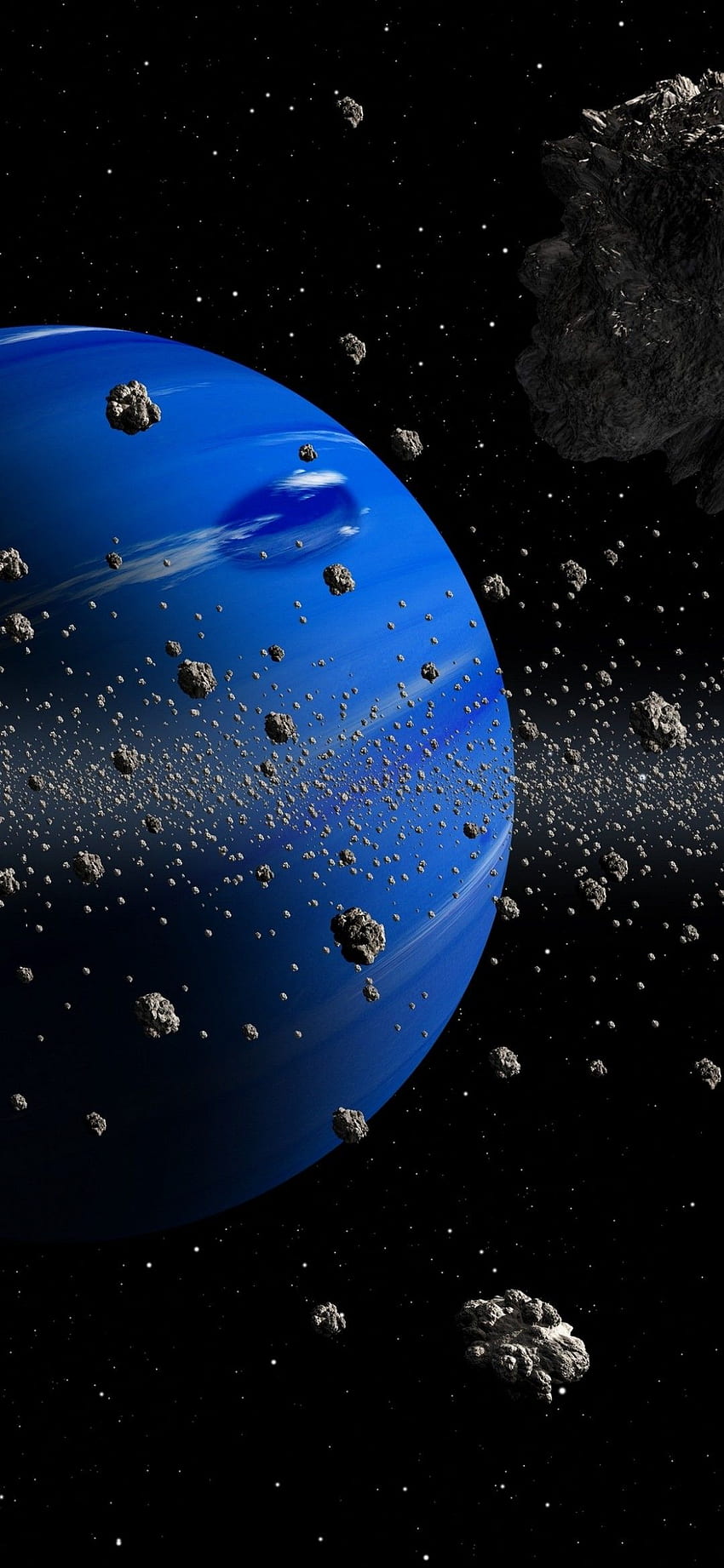 Asteroiden dunkel für LG Velvet Mobile HD-Handy-Hintergrundbild
