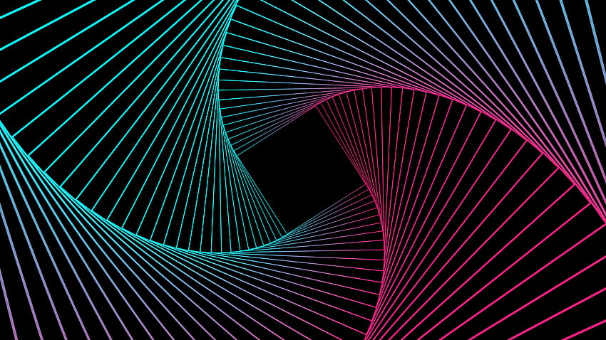 Geometric , Pattern, Spiral, Neon, Gradient, Black background, , , Abstract, Geometric Colorful Abstract HD wallpaper