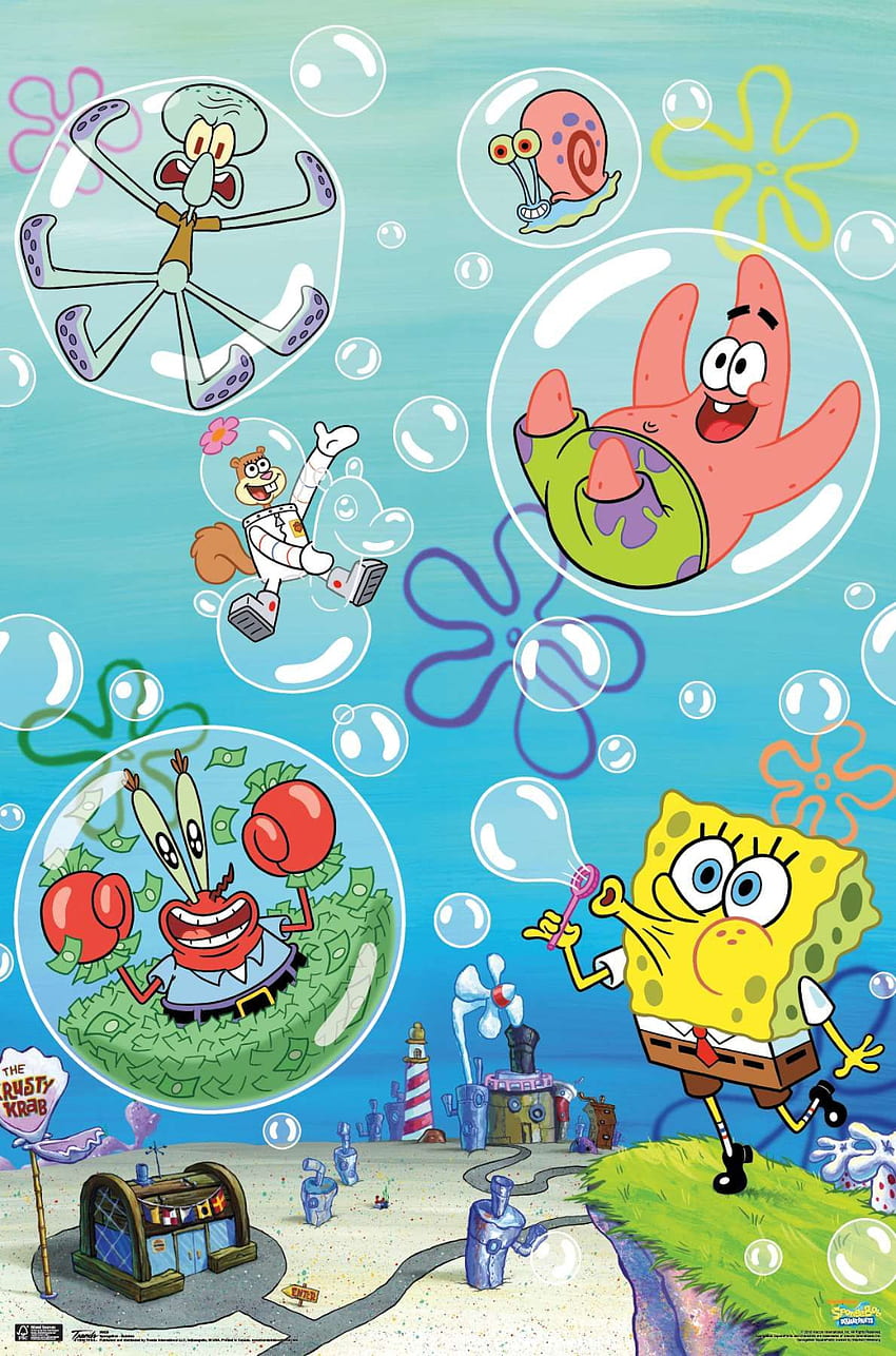 Bob Esponja de Nickelodeon - Burbujas en 2020. Bob Esponja fondo de pantalla del teléfono