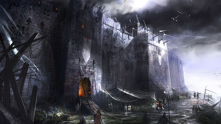 Castillo oscuro, castillo gótico oscuro fondo de pantalla