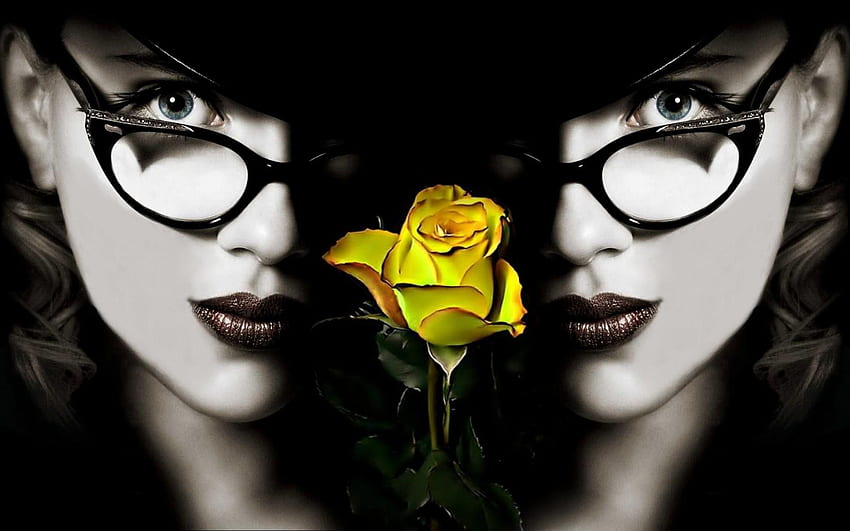 Gorąca podwójna dama, żółta róża, róża, gorąca, dama, żółta Tapeta HD