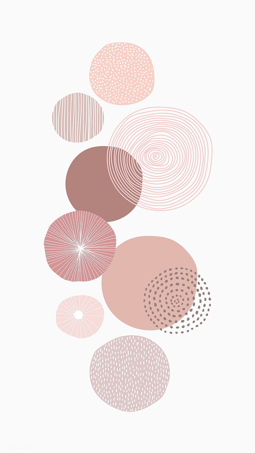 Pastellrosa runde gemusterte Hintergrundillustration. Prämie bis / Mrz. Geometrische Kunstdrucke, minimalistisch, iPhone-Hintergrund, geometrische Ästhetik HD-Handy-Hintergrundbild