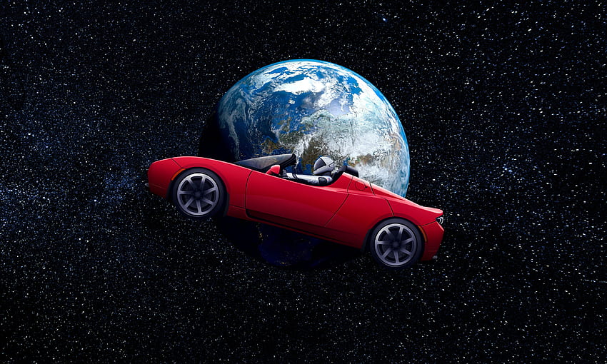 Tesla Roadster, Astronauta, órbita terrestre, espaço papel de parede HD