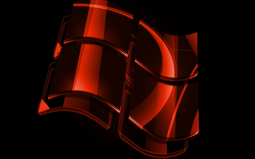 Windows orange logo, orange backgrounds, OS, Windows glass logo, artwork, Windows 3D logo, Windows HD wallpaper