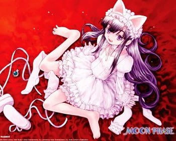 Neko, girl, anime, red HD wallpaper