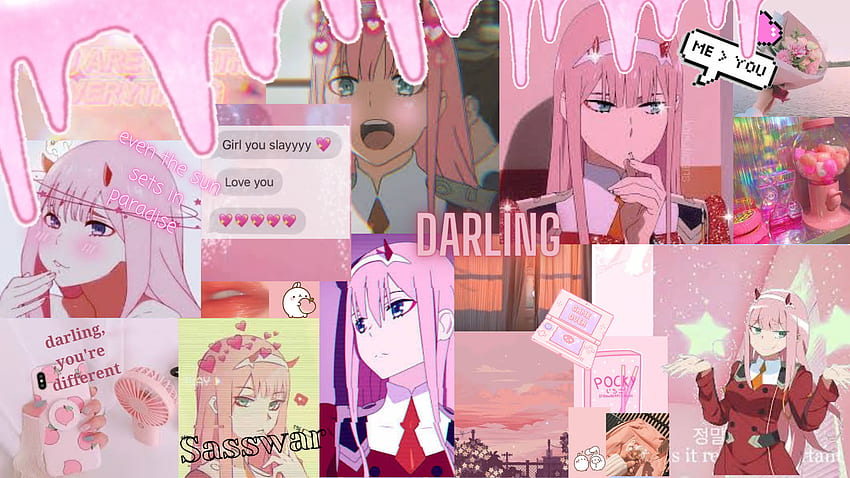 Pink Anime For Laptop, Zero Two Aesthetic HD wallpaper