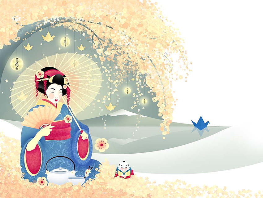 Traditional Japanese, Cute Japanese Character HD wallpaper