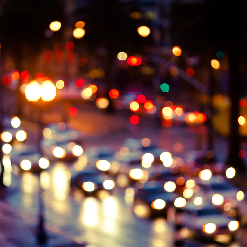 Varios - Luces nocturnas borrosas de la ciudad - iPad iPhone fondo de pantalla del teléfono