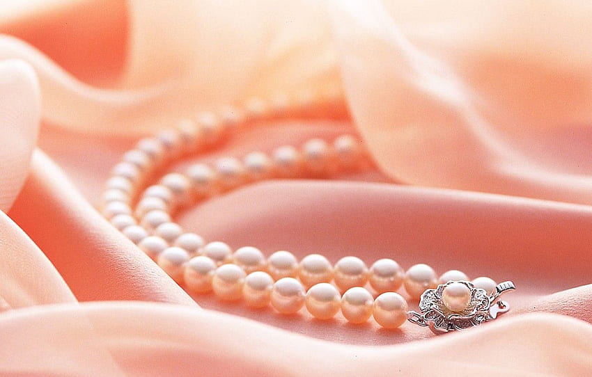 rosa, tessuto, perla, perline, perline per Sfondo HD