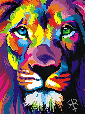 Yooyu Prints on Canvas Colourful Lion Black Background Wallpaper Wall Art  Poster Print Pictures for Living Room Home Decoration 30 x 40 cm Frameless  : Amazon.de: Home & Kitchen