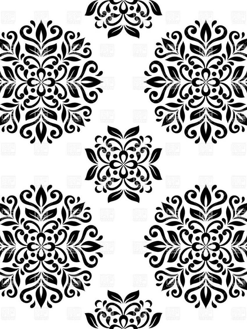 Black and white mandala seamless HD wallpapers | Pxfuel