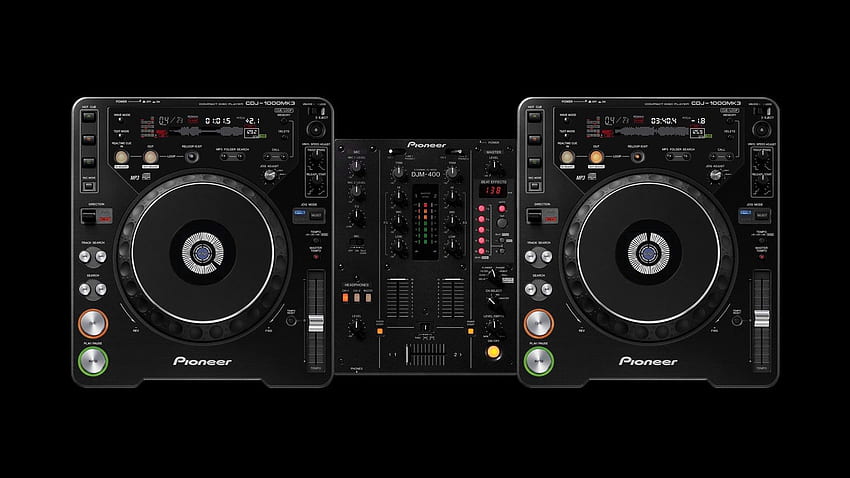 DJ, consoles de mixagem, toca-discos, fundo preto/móvel, DJ Black papel de parede HD