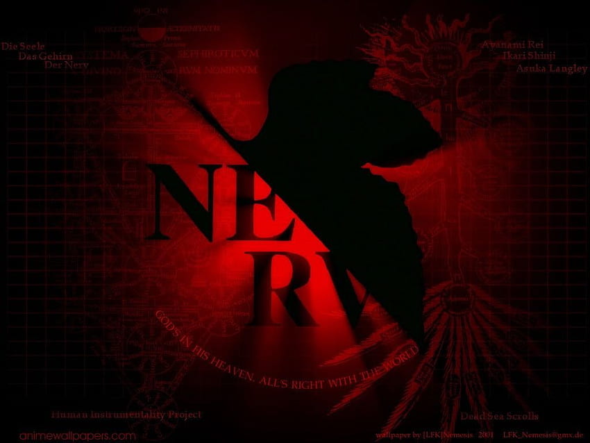 Black and red digital , Nerv, red, Neon Genesis Evangelion, anime HD wallpaper