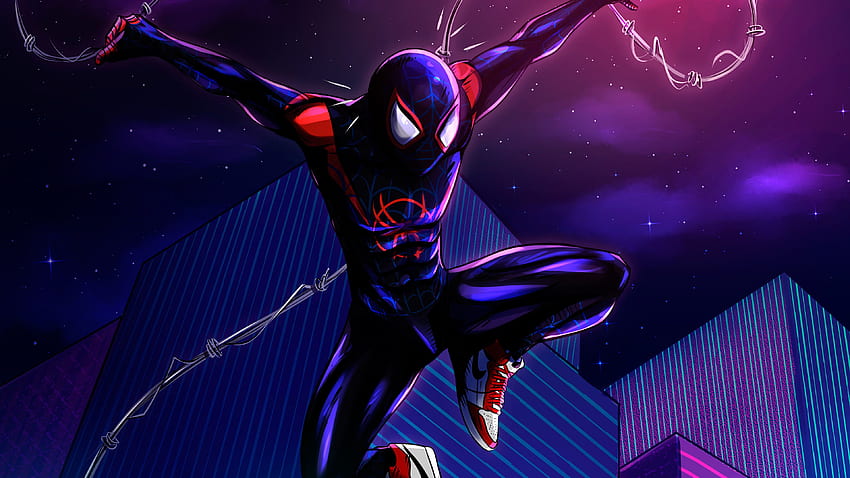 Miles Morales, Spider Man: Into The Spider Verse, Mocah, Spider Man Purple HD duvar kağıdı